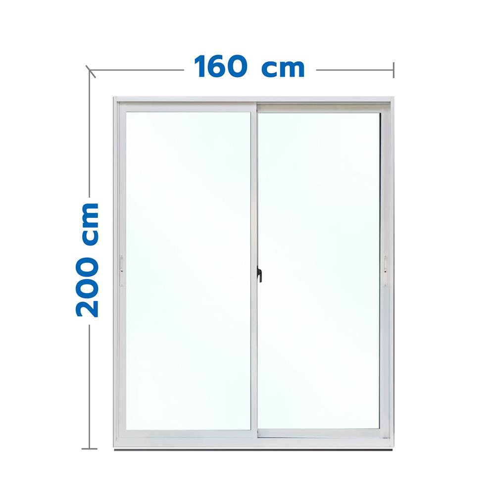 ประตูบานเลื่อน อะลูมิเนียม S-S MHOLARN 160x200 ซม. สีขาว