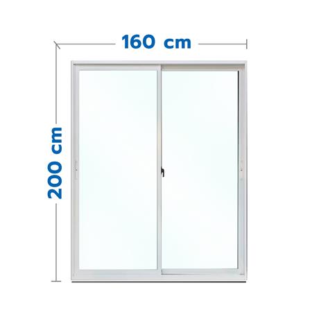 ประตูบานเลื่อน อะลูมิเนียม S-S MHOLARN 160x200 ซม. สีขาว_0