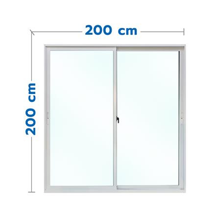 ประตูบานเลื่อน อะลูมิเนียม S-S MHOLARN 200x200 ซม. สีขาว_0