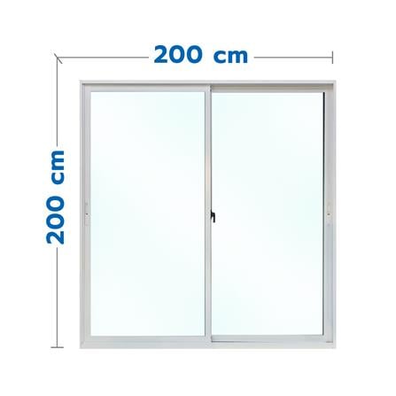 ประตูบานเลื่อน อะลูมิเนียม S-S MHOLARN 200X200 ซม. สีขาว_0