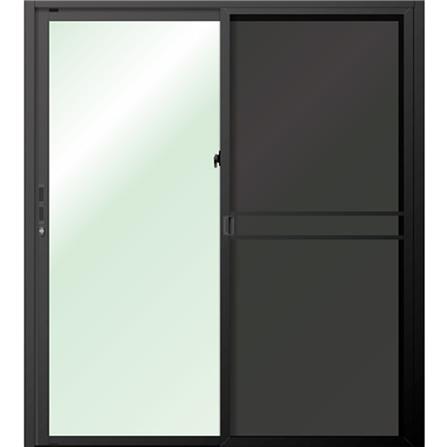 ประตูบานเลื่อน อะลูมิเนียม S-S มุ้ง LYNN OK 180x205 ซม. สีดำ_1