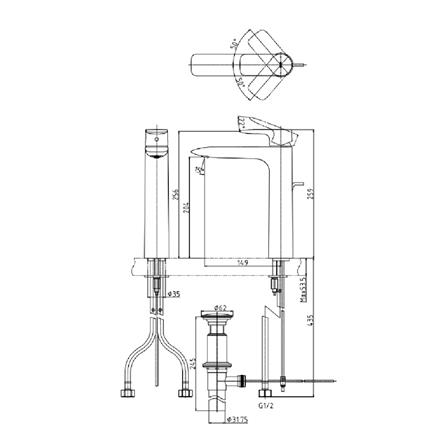 ก๊อกอ่างล้างหน้าผสม TOTO TLG04307T-BN สีเทา_1