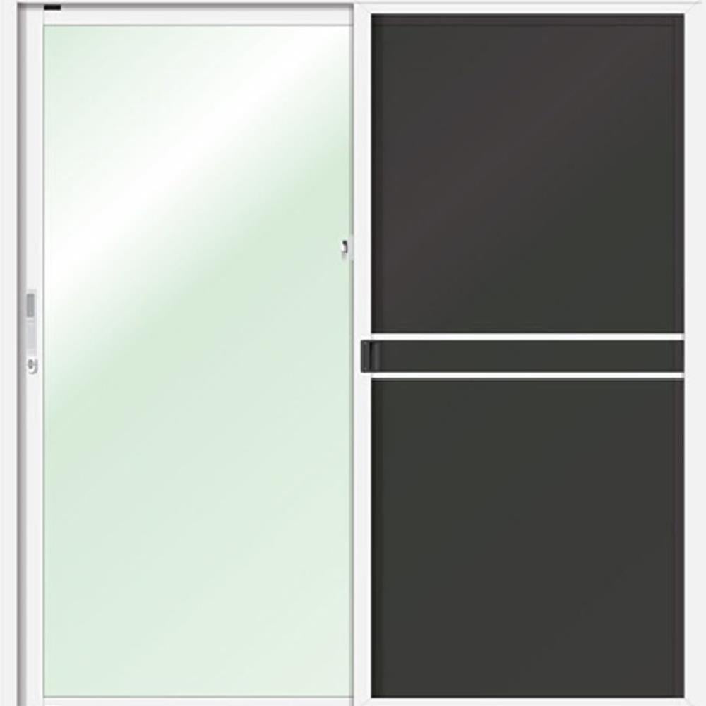 ประตูบานเลื่อน อะลูมิเนียม S-S มุ้ง LYNN OK 180X205 ซม. สีขาว
