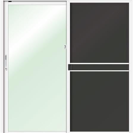 ประตูบานเลื่อน อะลูมิเนียม S-S มุ้ง LYNN OK 180X205 ซม. สีขาว_1