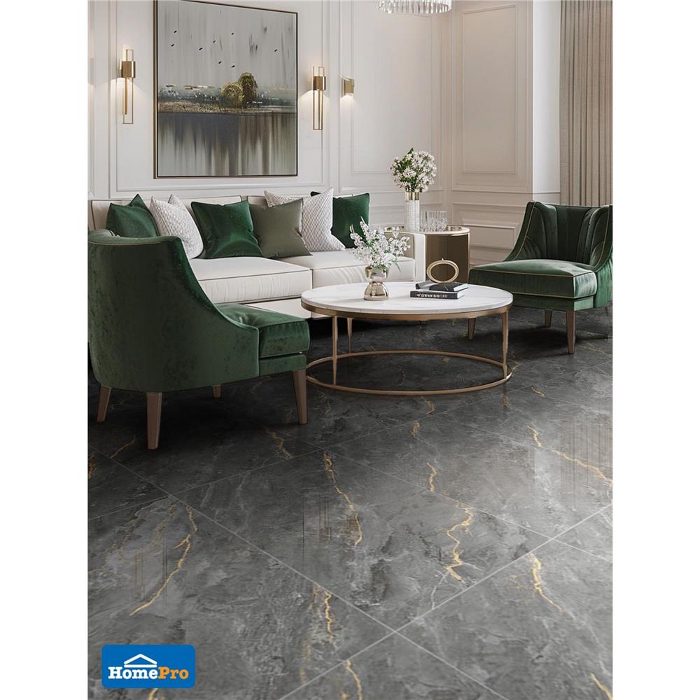 กระเบื้องพื้นพอร์ซเลน 60x90 ซม. TARA มิซซี่ เทาเข้ม 1.62 ตร.ม.