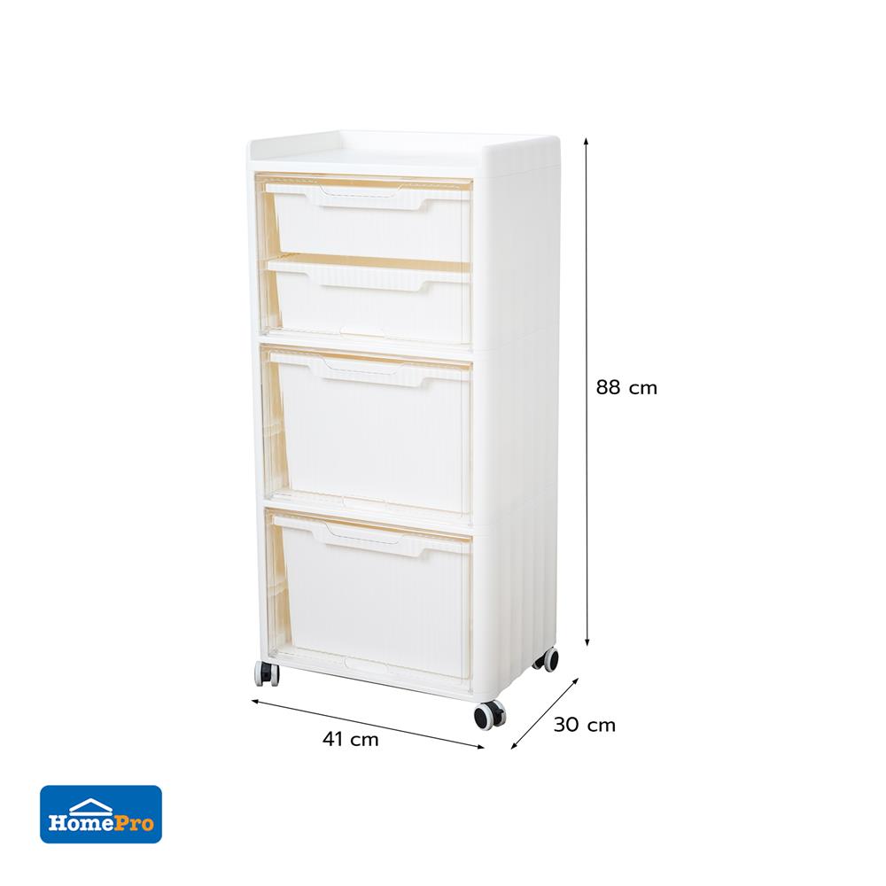 ตู้บานเปิดบน 3 ชั้น STACKO VENUS 41X30X88 ซม. สีขาว