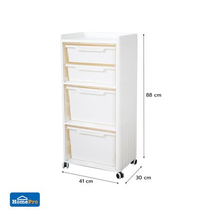 ตู้บานเปิดบน 3 ชั้น STACKO VENUS 41X30X88 ซม. สีขาว_6