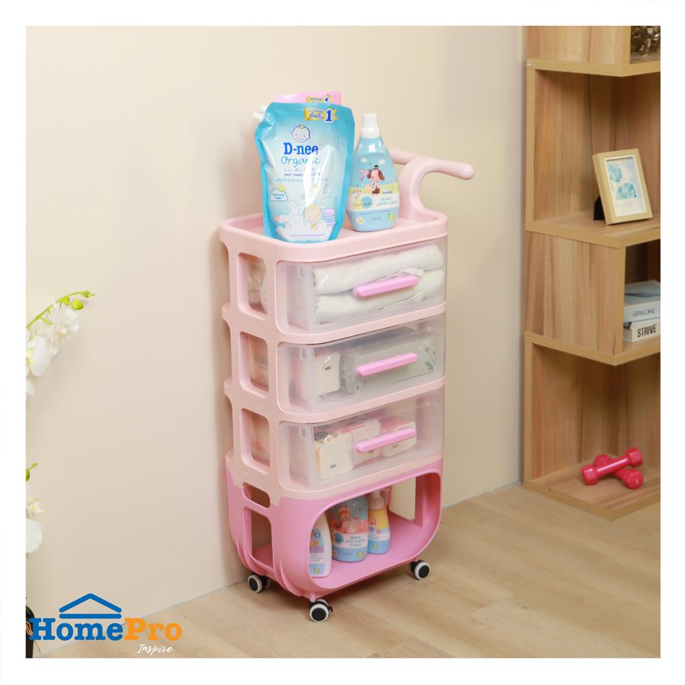 ชั้นวางของ 4 ชั้น STACKO KID VIVE 50X32X94 ซม. สีชมพู