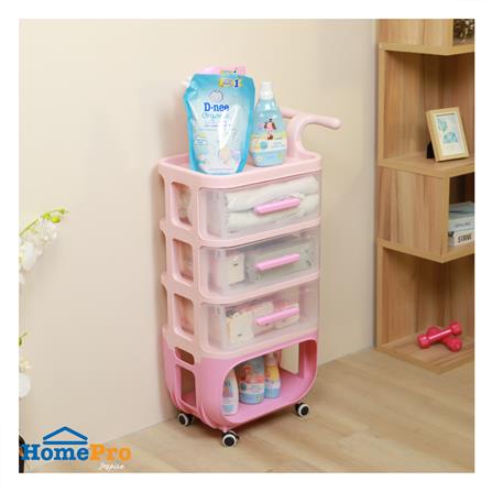 ชั้นวางของ 4 ชั้น STACKO KID VIVE 50X32X94 ซม. สีชมพู_5