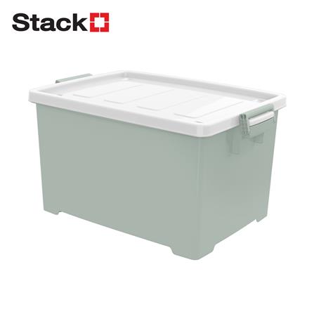 กล่องเก็บของ STACKO CIRCULAR 70 ลิตร 42X63X36.5 ซม. สีขาว/เขียว_0