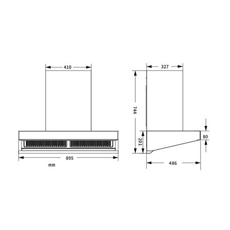 เครื่องดูดควันกระโจม TECNOGAS TNP HD LENORA 90 BLACK 90 ซม._3