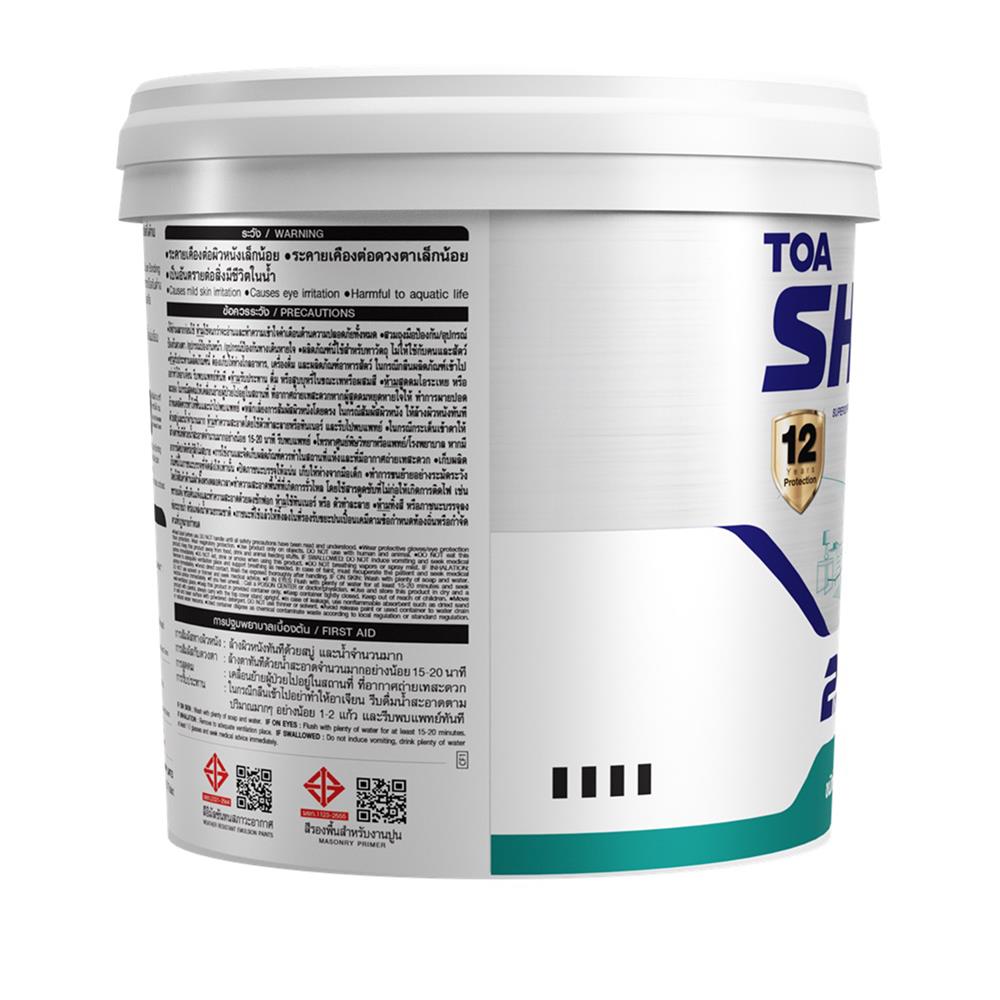 สีน้ำทาภายใน ชนิดกึ่งด้าน TOA SHIELD EXPERT SUPERIOR PREMIUM 2 IN 1 BASE A สีขาว 9 ลิตร