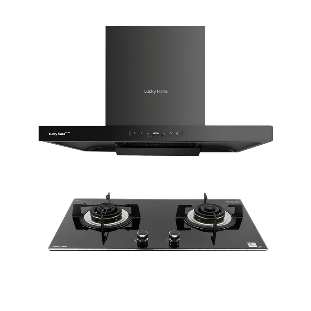เตาฝัง+เครื่องดูดควัน LUCKY FLAME LGS992+RG911T(NB)
