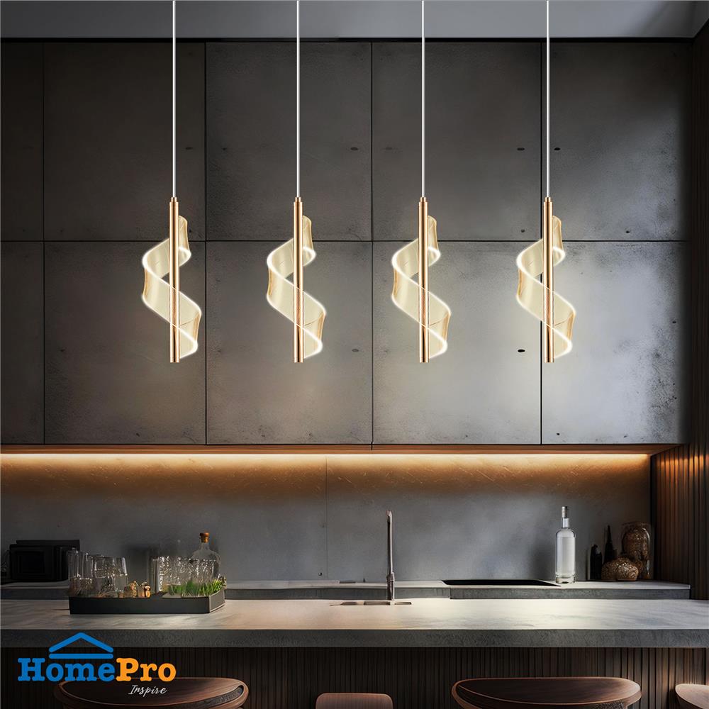 ไฟช่อ LED CARINI H2402 25 วัตต์ DAYLIGHT/COOL WHITE/WARM WHITE สีทอง/ใส 4 หัว