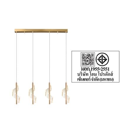 ไฟช่อ LED CARINI H2402/25W 25 วัตต์ สีทอง/ใส 4 หัว_4