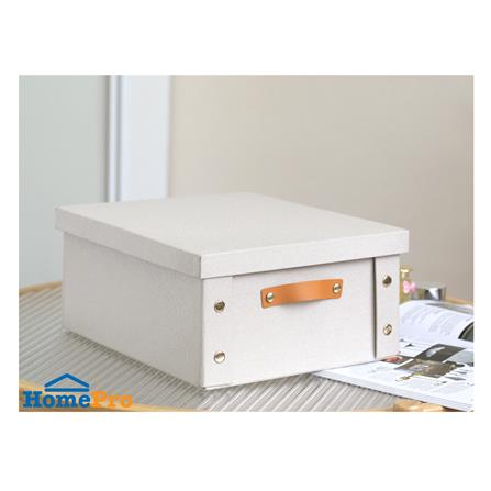 กล่องผ้าพับได้มีฝา STACKO PETA SIZE S 26.5X31.5X14.5 ซม. สีครีม_4