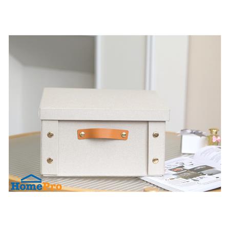 กล่องผ้าพับได้มีฝา STACKO PETA SIZE S 26.5X31.5X14.5 ซม. สีครีม_5