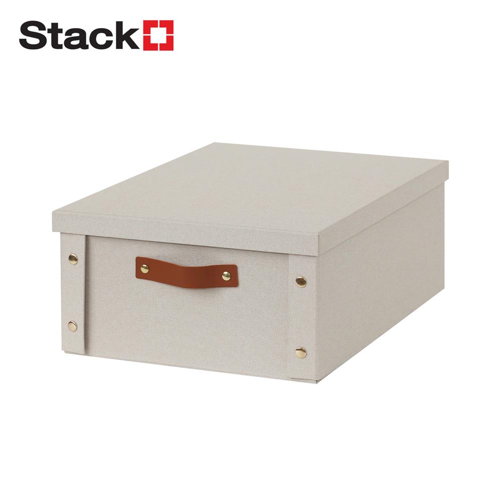 กล่องผ้าพับได้มีฝา STACKO PETA SIZE M 33X40X17 ซม. สีครีม