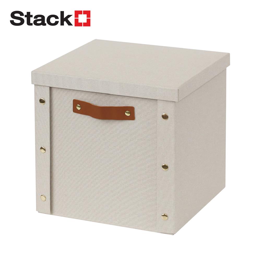 กล่องผ้าพับได้มีฝา STACKO PETA SIZE L 30X30X28 ซม. สีครีม_1