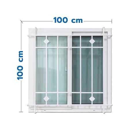 หน้าต่างบานเลื่อน UPVC เหล็กดัด HOFFEN 100x100 ซม....