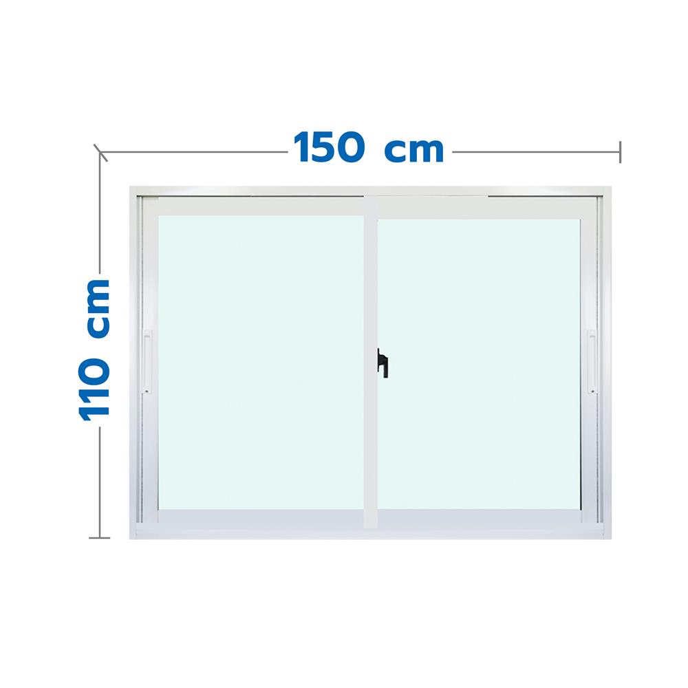 หน้าต่างบานเลื่อน อะลูมิเนียม S-S MHOLARN 150x110 ซม. สีขาว