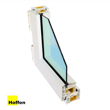 หน้าต่างบานเลื่อน UPVC มุ้ง เหล็กดัด HOFFEN F6 120x110 ซม. สีขาว_2