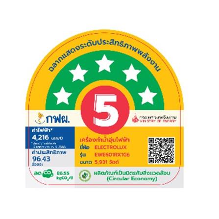 เครื่องทำน้ำอุ่น ELECTROLUX EWE601RX1-G6 6000 วัตต์ สีเทา_5