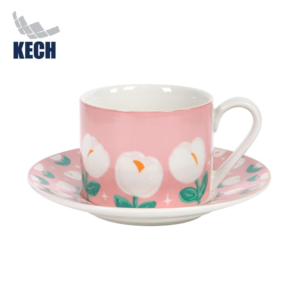 ชุดกาแฟ PORCELAIN 250 มล. KECH PINK TULIP