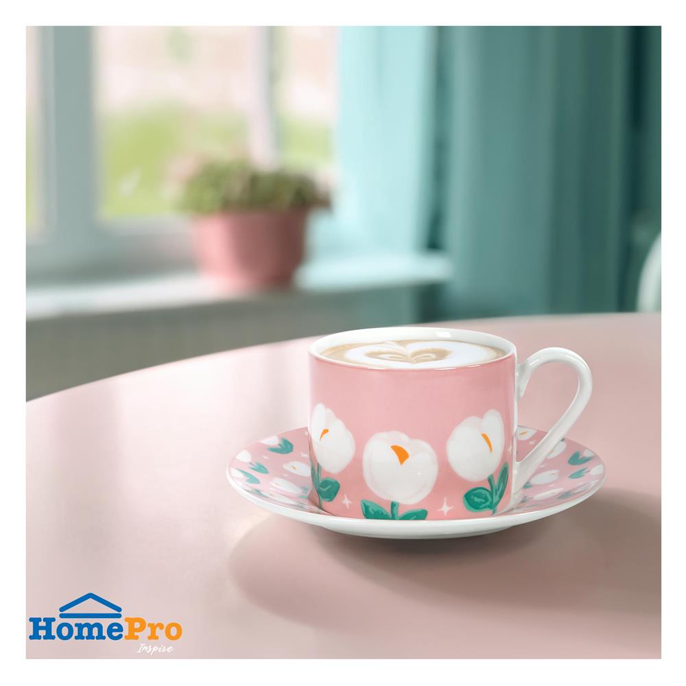 ชุดกาแฟ PORCELAIN 250 มล. KECH PINK TULIP