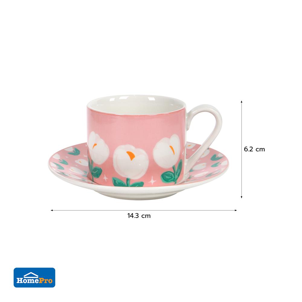 ชุดกาแฟ PORCELAIN 250 มล. KECH PINK TULIP