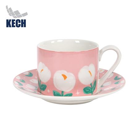ชุดกาแฟ PORCELAIN 250 มล. KECH PINK TULIP_0