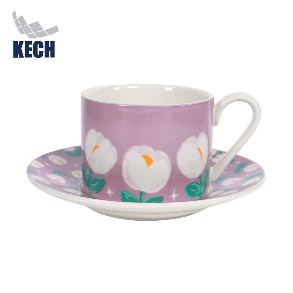 ชุดกาแฟ PORCELAIN 250 มล. KECH PURPLE TULIP_1