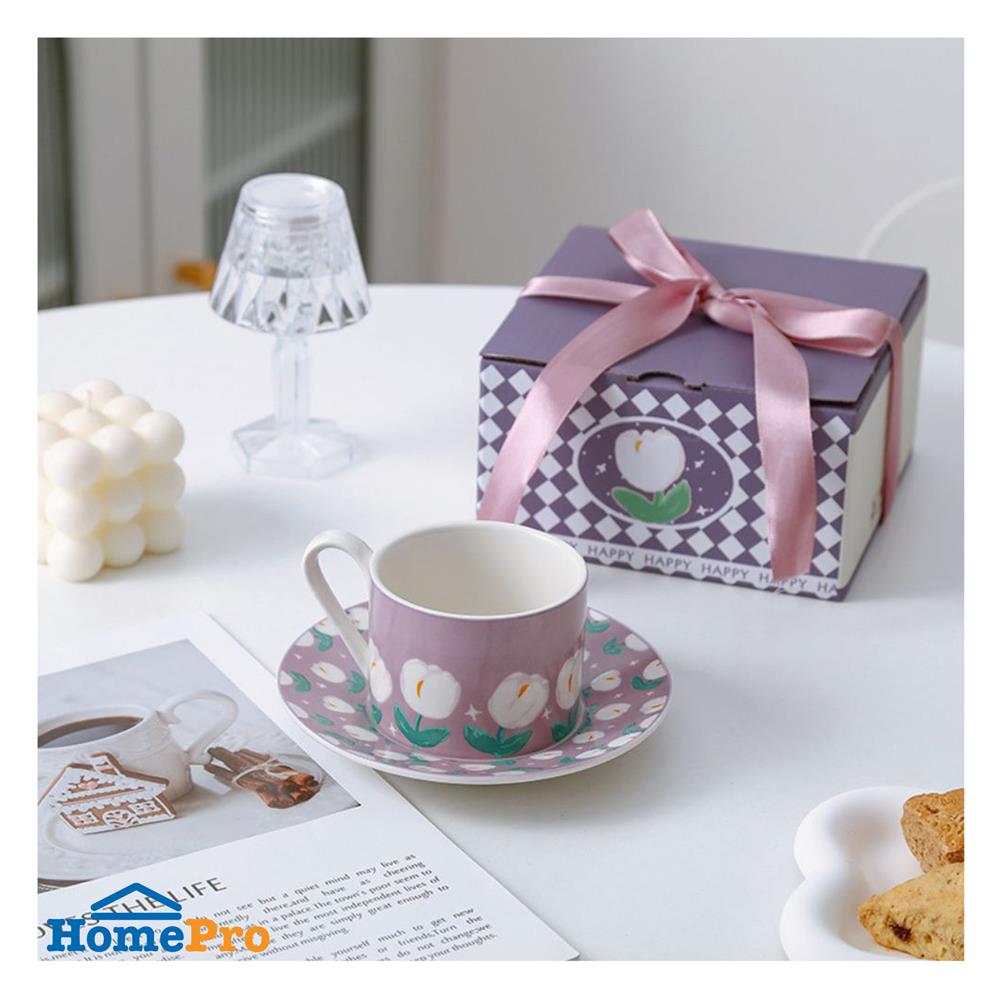ชุดกาแฟ PORCELAIN 250 มล. KECH PURPLE TULIP