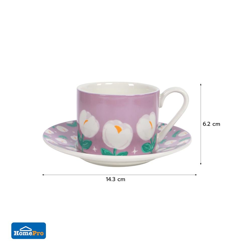 ชุดกาแฟ PORCELAIN 250 มล. KECH PURPLE TULIP