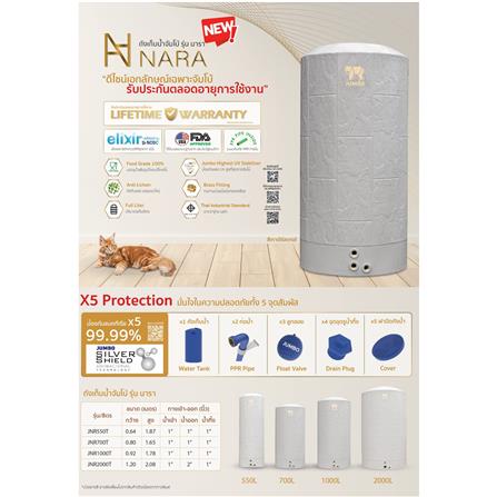 ถังเก็บน้ำ JUMBO NARA 1000 ลิตร สีเทา_3