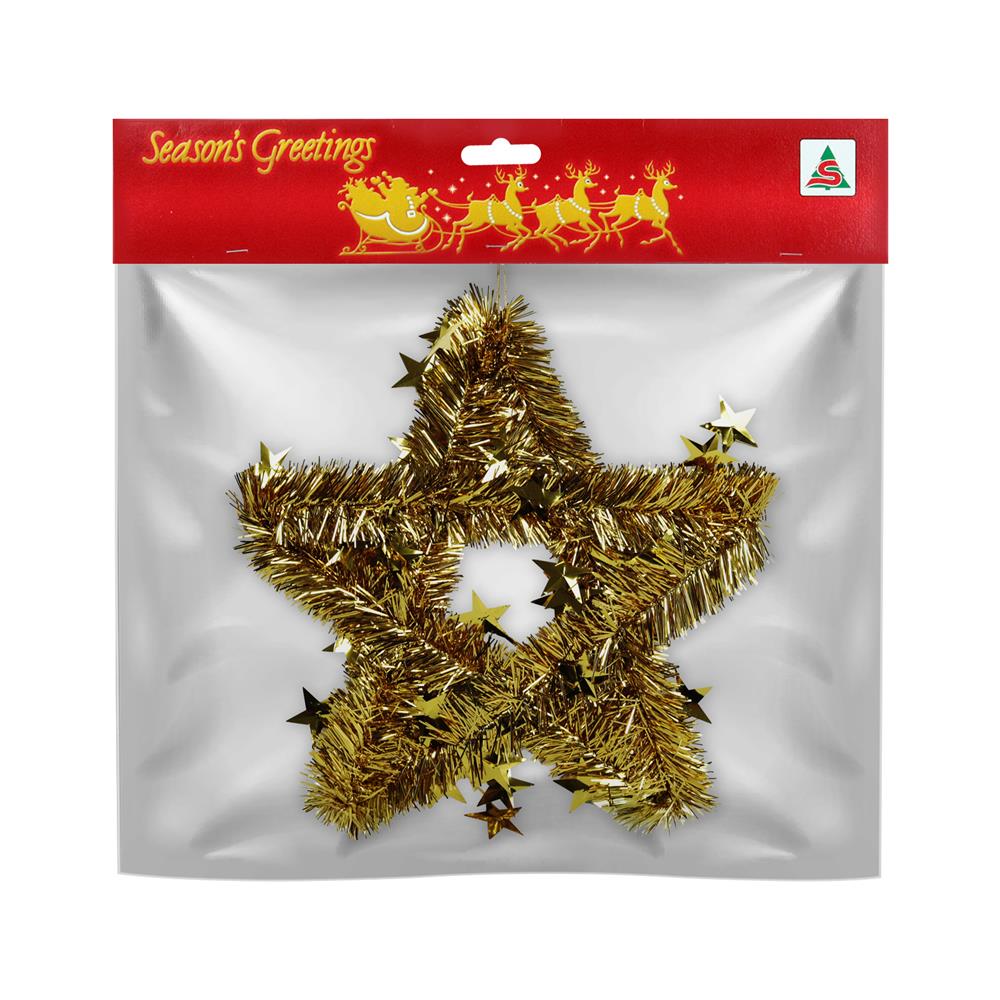 ช่อแขวนตกแต่ง STAR SIAMXMAS 12 นิ้ว สีทอง