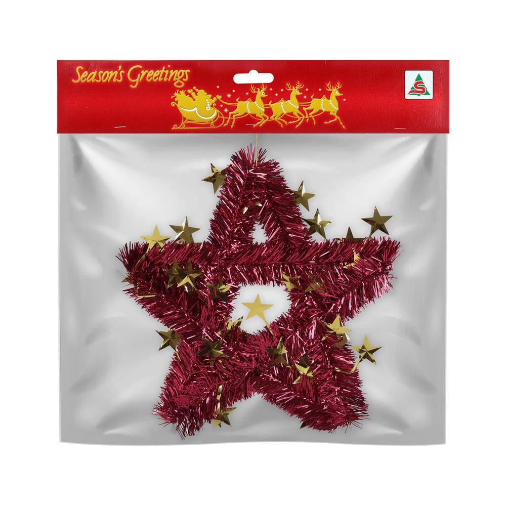 ช่อแขวนตกแต่ง STAR SIAMXMAS 12 นิ้ว สีแดง