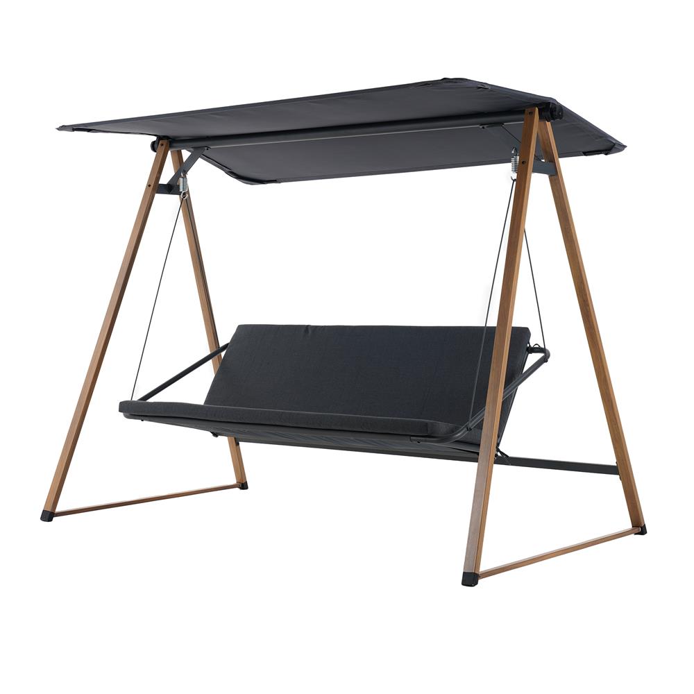 เก้าอี้โยก 3 ที่นั่ง BENETTA SERENITY สีไม้ธรรมชาติ/ดำ