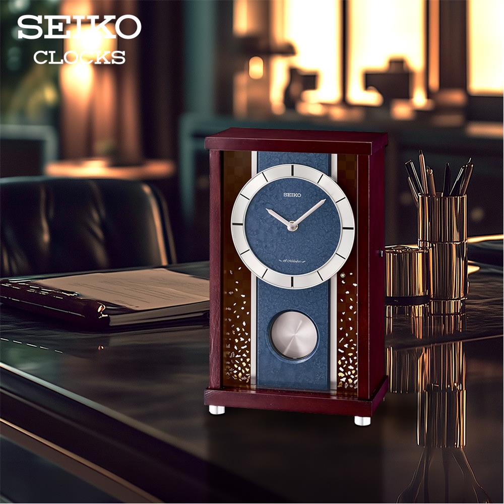 นาฬิกาตั้งโต๊ะ SEIKO CLOCKS QXW251B 11.8X7.2 นิ้ว สีน้ำตาล