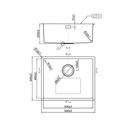 ซิงค์ฝัง 1 หลุม TEKA BX R10 50.40 BW SV U 54 ซม._4