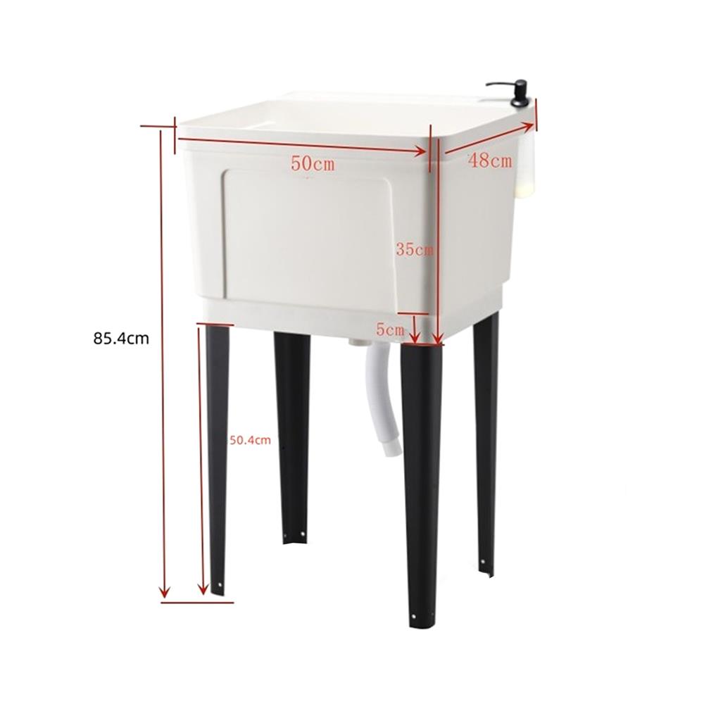 ซิงค์ขาตั้งพลาสติก 1 หลุม INFO BB5048 สีขาว