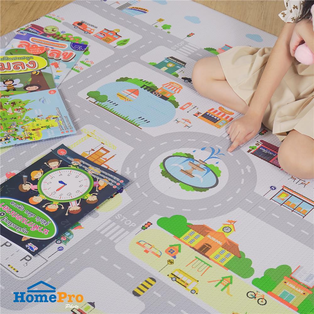 แผ่นอเนกประสงค์ HOME LIVING STYLE THE ROAD 130X190 ซม. สีเทา