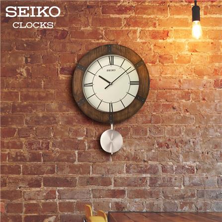 นาฬิกาแขวน SEIKO CLOCKS QXC241B 21.6X15.5 นิ้ว สีน้ำตาล_3