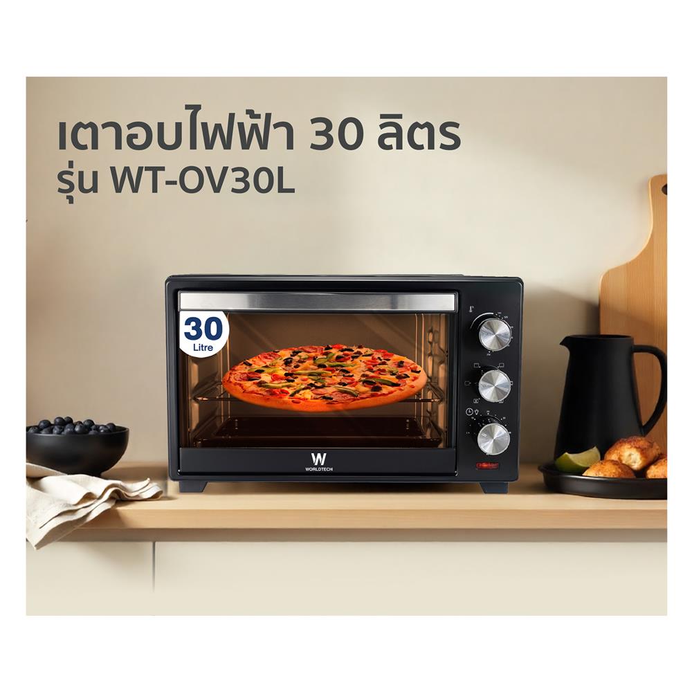เตาอบเล็กแมนนวล WORLDTECH WT-OV30L สีดำ