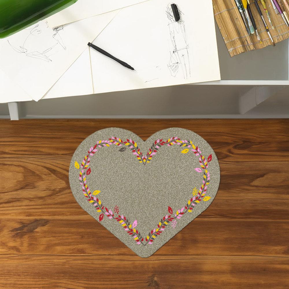 พรมเช็ดเท้าดักฝุ่น PRAW FOLK HEART-SH2 75X87 ซม. สีน้ำตาล