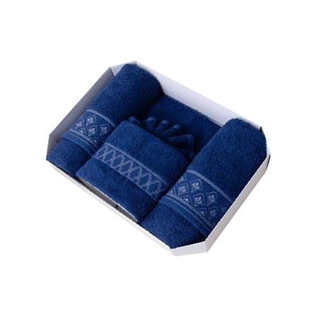 ผ้าขนหนู GIFT SET FROLINA CHARISMA EXQUISITE สี NAVY แพ็ก 2 ชิ้น_4