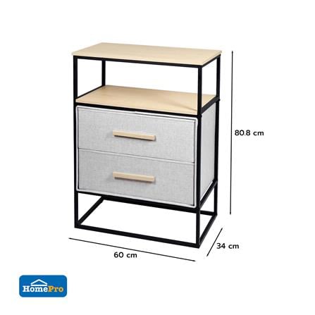 ชั้นลิ้นชักผ้า 2 ชั้น STACKO DIMI 60X34X80.8 ซม. สีเทา_7