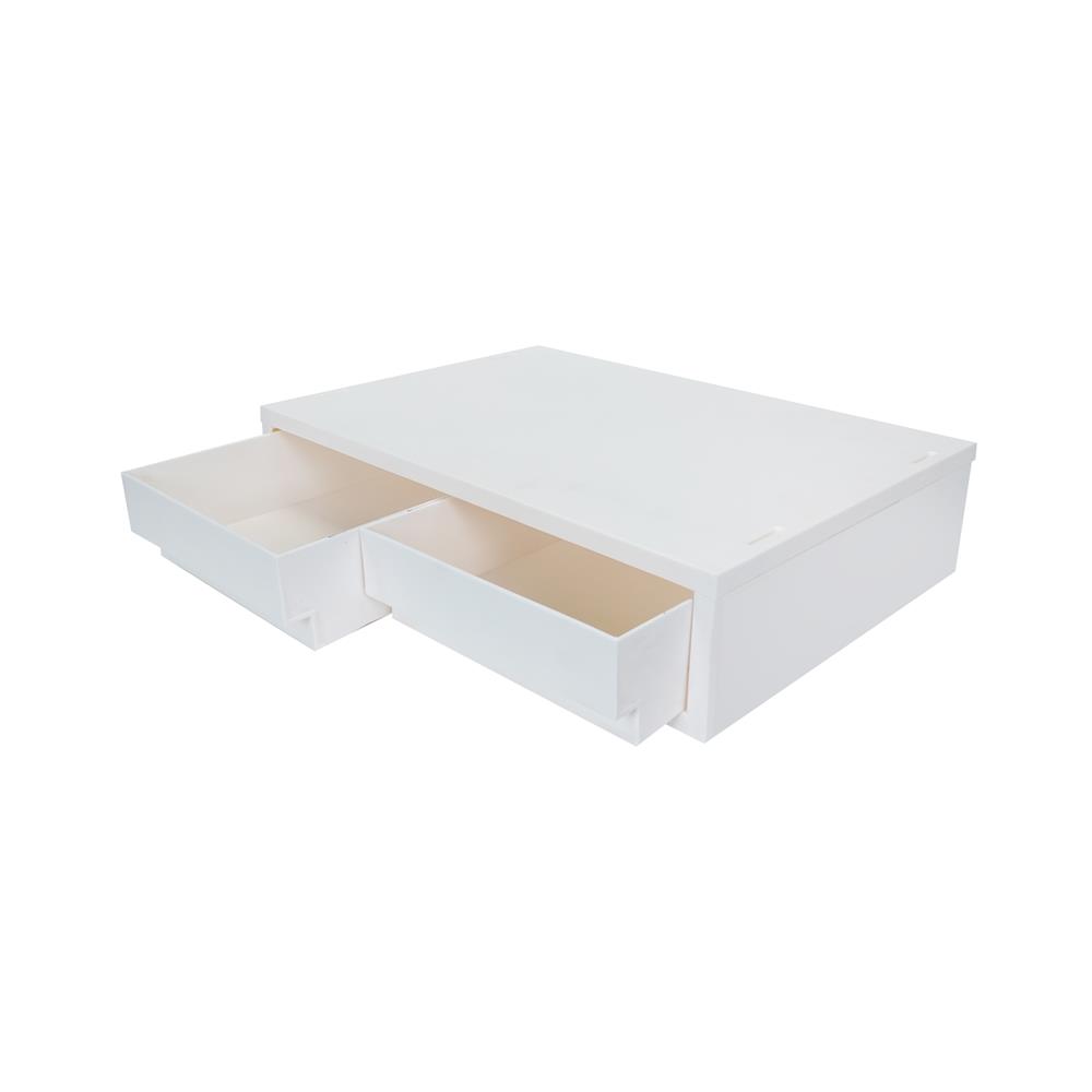 กล่องลิ้นชัก 2 ช่อง STACKO NEO 37X25.8X8.8 ซม. สีขาว