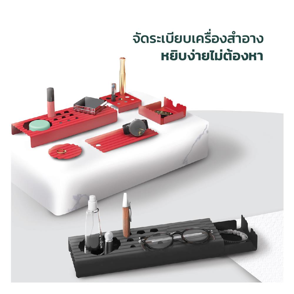 ชุดถาดใส่ของ SPACEMAKER METAL SHEET 5 ชิ้น สีดำ