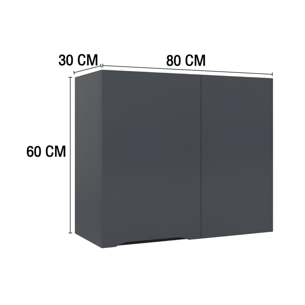 ตู้เข้ามุมขวา MJ ECO 80x60 ซม. สี GREY GRAPHITE